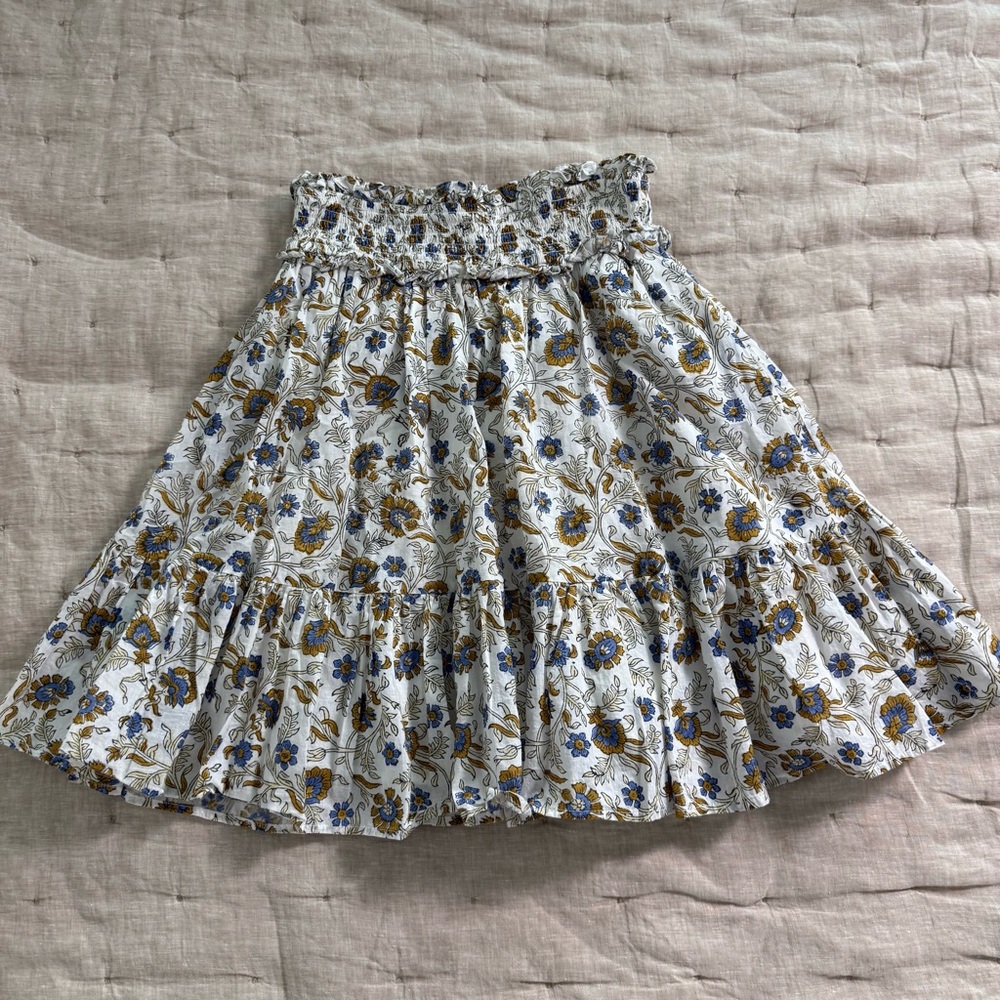 Cleobella Womens Cotton Floral Printed Tiered Mini Skirt Size S